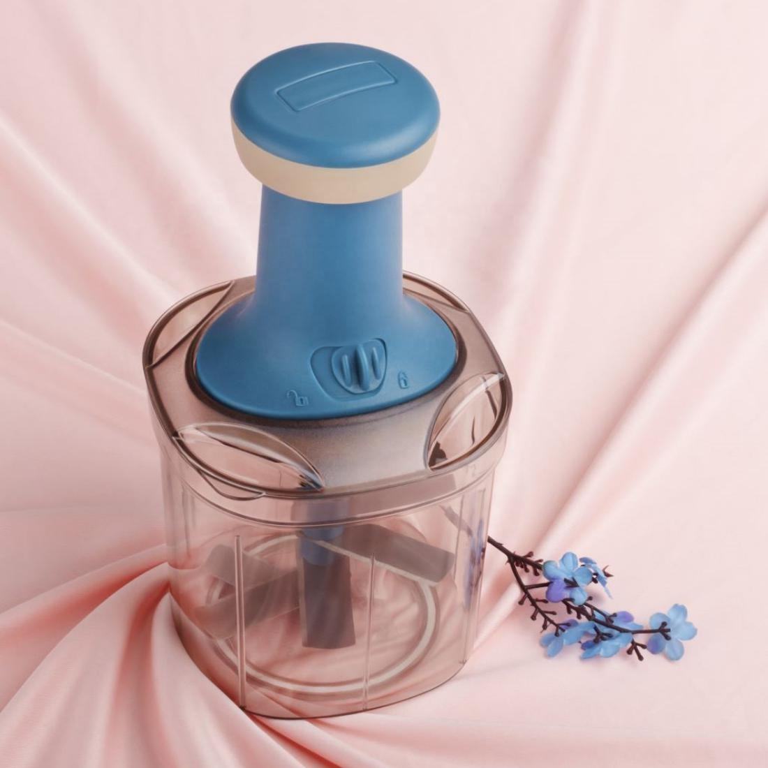 800ml Manual Push Chopper with Stainless Steel Blades