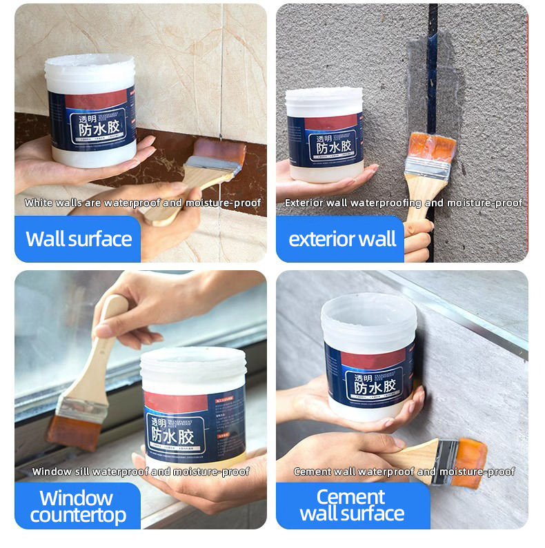 Transparent Waterproof Adhesive Glue 300g with Brush for Roof, Wall & Tile Repair