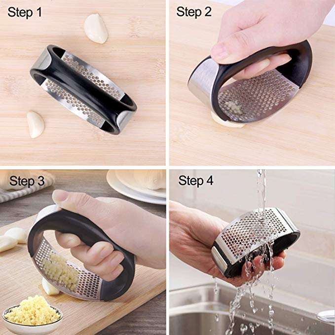 Stainless Steel Garlic Press Rocker | Professional Garlic Crusher & Mincer