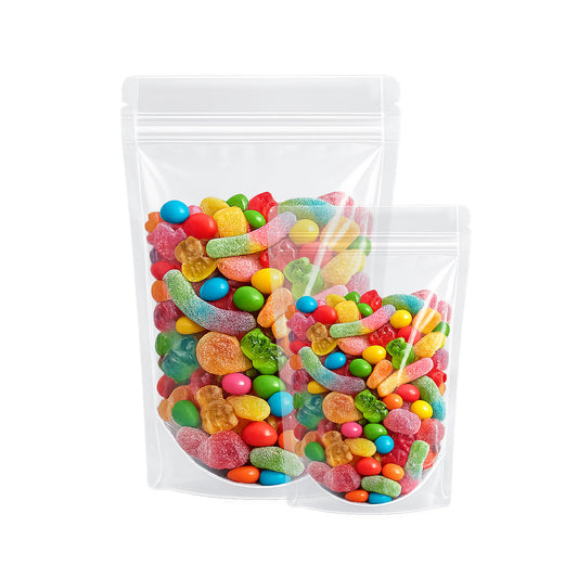 Stand Up Zipper Pouch | Transparent Food Grade Packaging Bags | Leak Proof | Multiple Sizes Available
