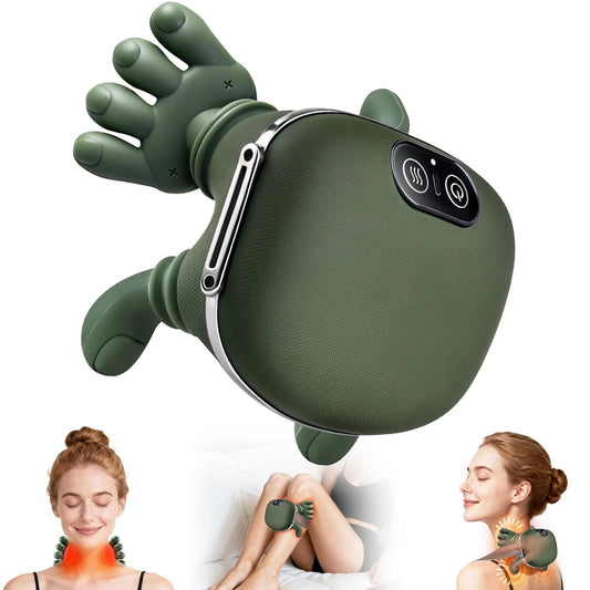 Portable Heated Neck & Back Massager | Wireless 4D Shiatsu Deep Tissue Massage Machine with Heat | Pain Relief for Neck, Shoulder & Back