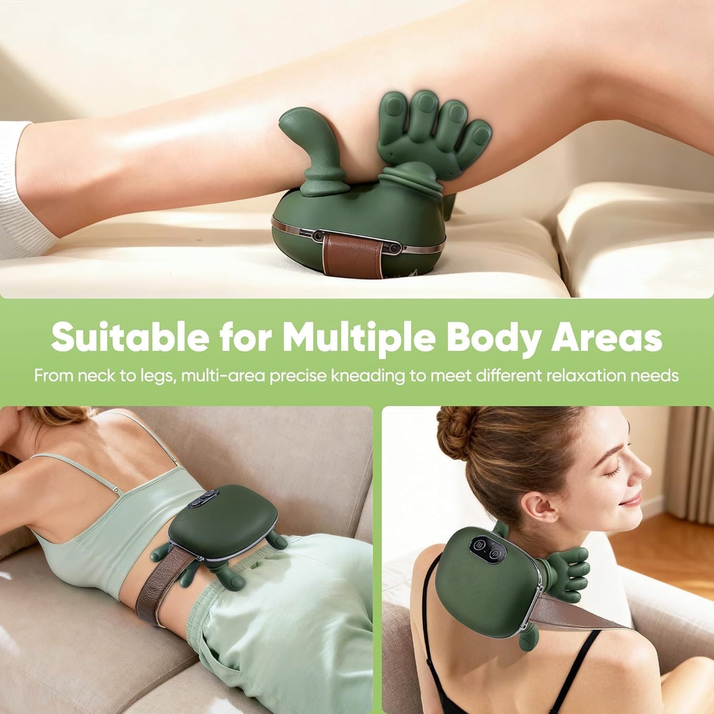 Portable Heated Neck & Back Massager | Wireless 4D Shiatsu Deep Tissue Massage Machine with Heat | Pain Relief for Neck, Shoulder & Back