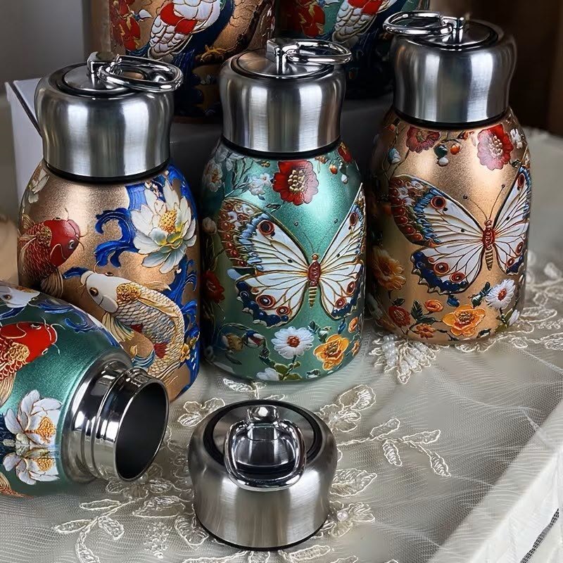 300ml Printed Vacuum Insulated Stainless Steel Water Bottle | Hot & Cold Flask | Leakproof Travel Bottle
