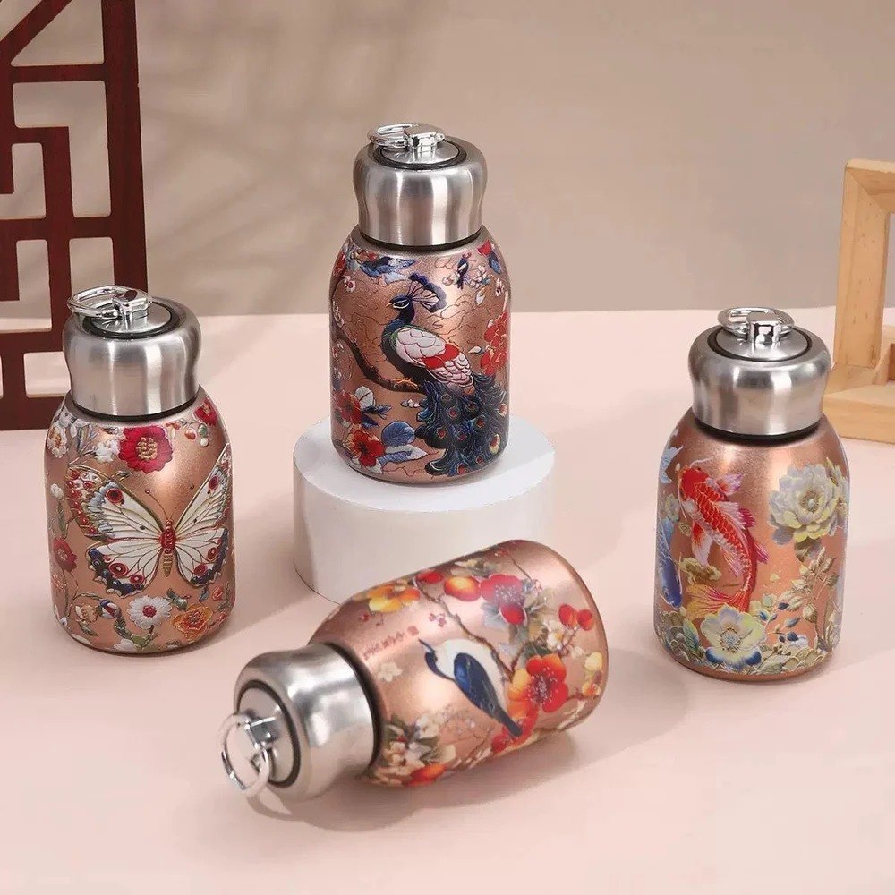 300ml Printed Vacuum Insulated Stainless Steel Water Bottle | Hot & Cold Flask | Leakproof Travel Bottle