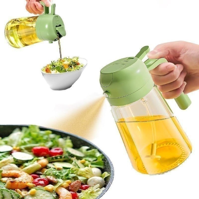 2-in-1 Glass Oil Spray Bottle & Oil Dispenser 550ml