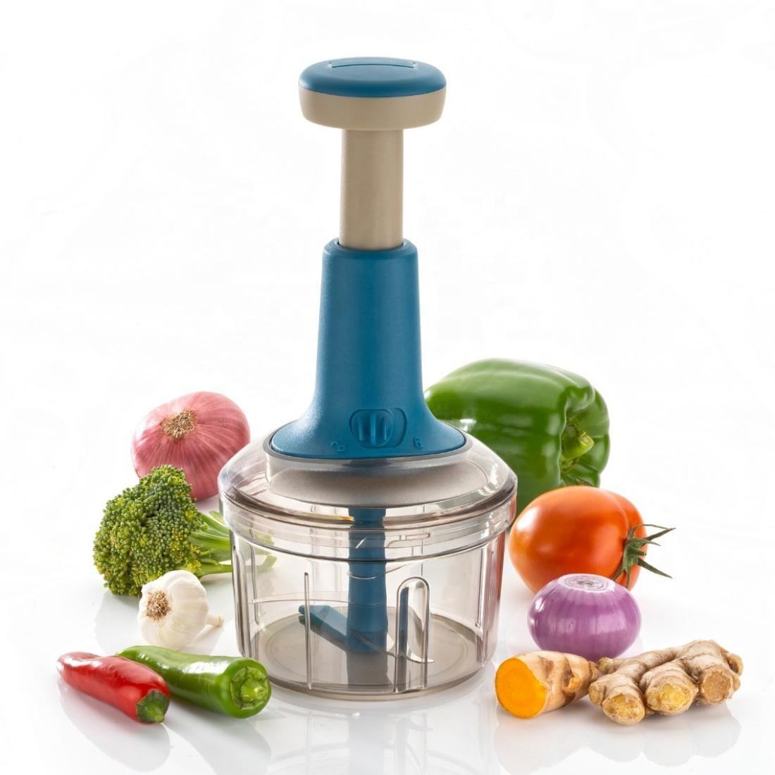 800ml Manual Push Chopper with Stainless Steel Blades