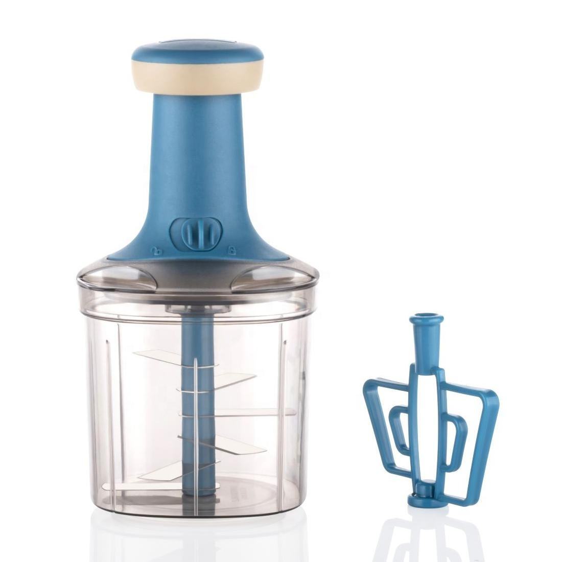 800ml Manual Push Chopper with Stainless Steel Blades