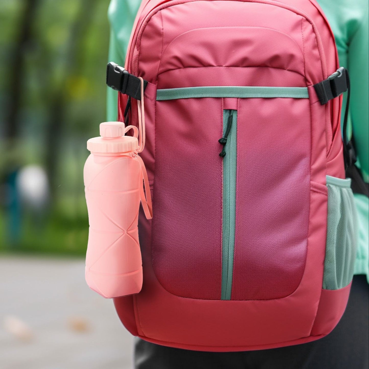 600ml Folding Silicone Water Bottle | Portable Sports Travel Bottle | Leakproof Reusable Water Bottle