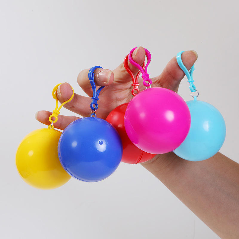Portable Ball Raincoat | Waterproof Emergency Disposable Rain Poncho | Reusable Travel Raincoat with Keychain for Men, Women, Boys & Girls