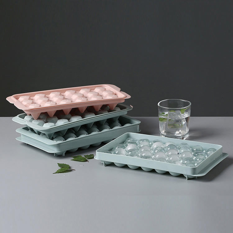 33 Grid Round Ice Ball Mold Tray with Lid – BPA Free Reusable Ice Cube Maker