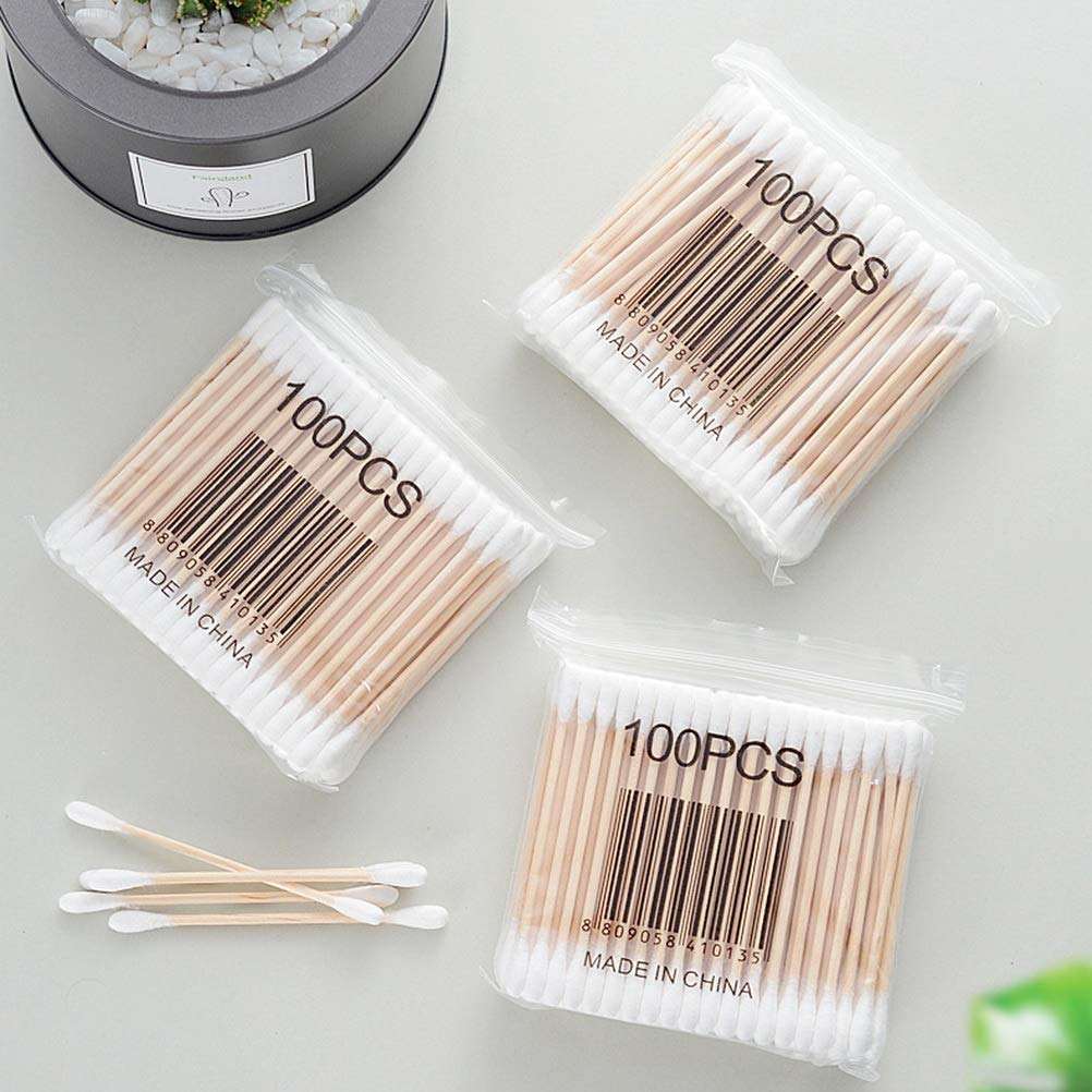 Wooden Cotton Ear Buds 100 Pcs – Soft Cotton Swabs