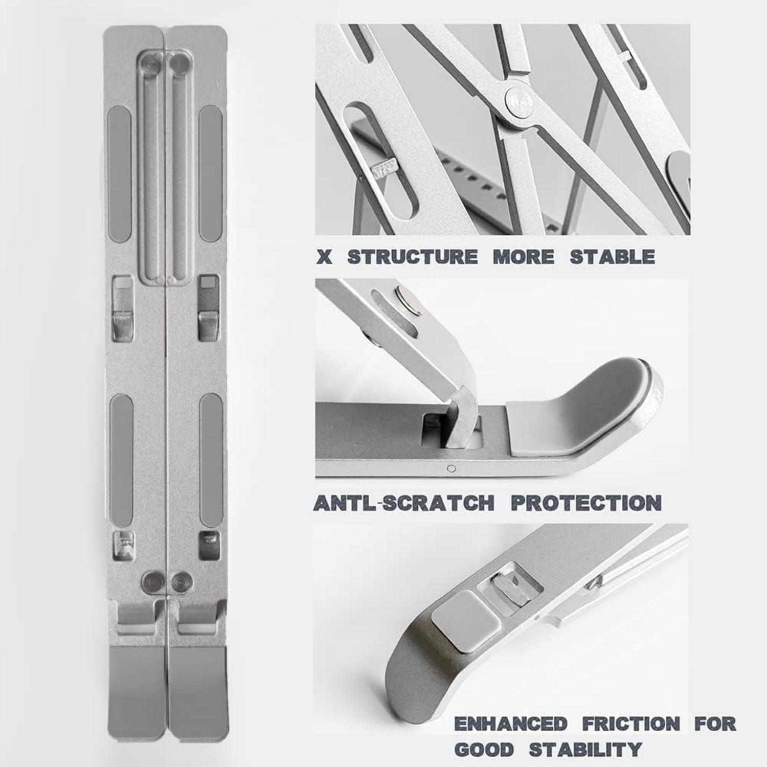 Premium Foldable Aluminium Laptop Stand | Adjustable Ergonomic Laptop & Tablet Holder | Portable Metal Stand