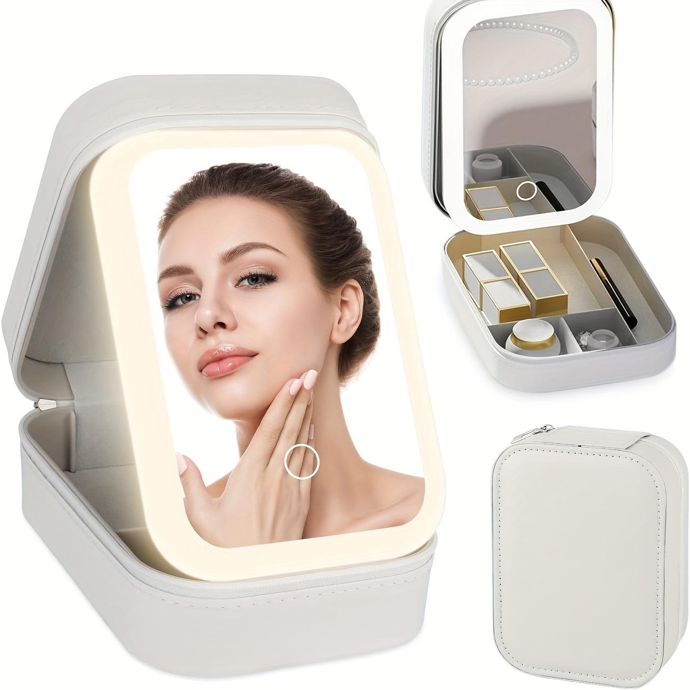 LED Makeup Mirror Jewelry Box with Storage Organizer