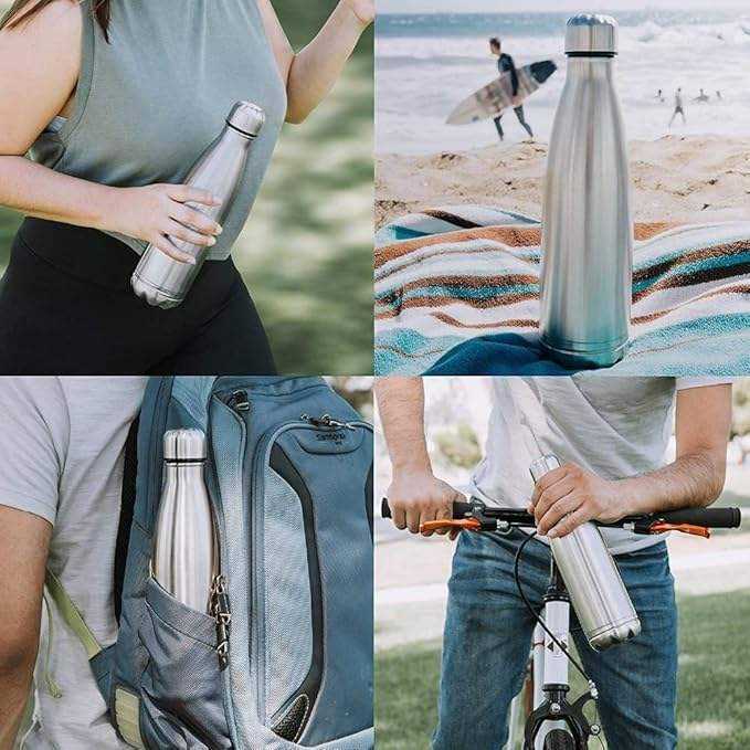 Premium Stainless Steel Water Bottle 1 Litre (1000ml) | Vacuum Insulated | Leak Proof | BPA Free | Hot & Cold Flask