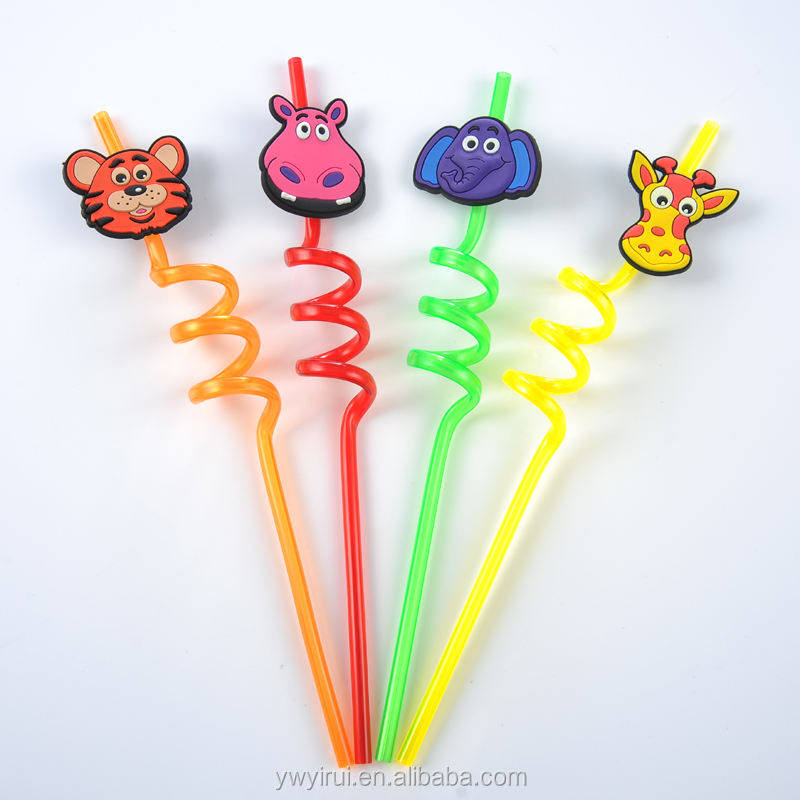 Reusable Spiral Drinking Straws 4 Pcs Set for Juice & Cold Drinks