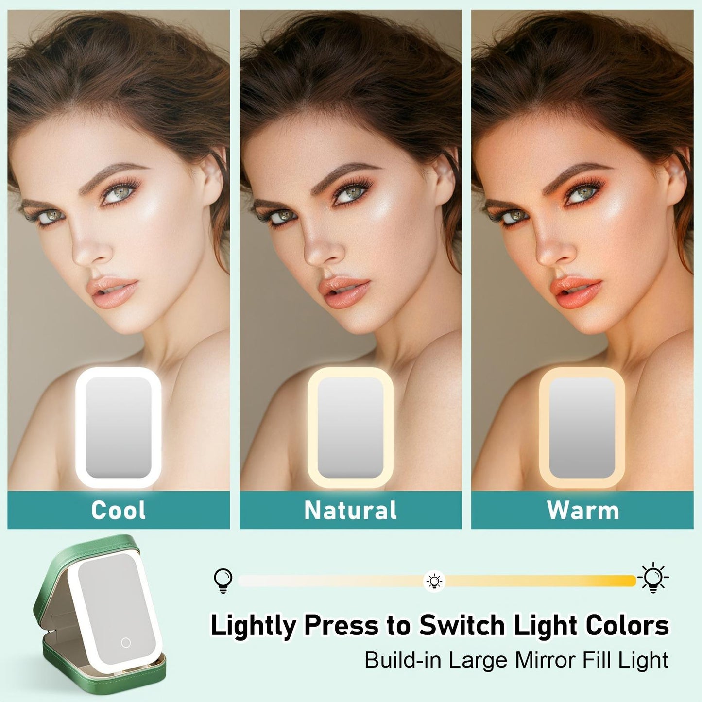 LED Makeup Mirror Jewelry Box with Storage Organizer