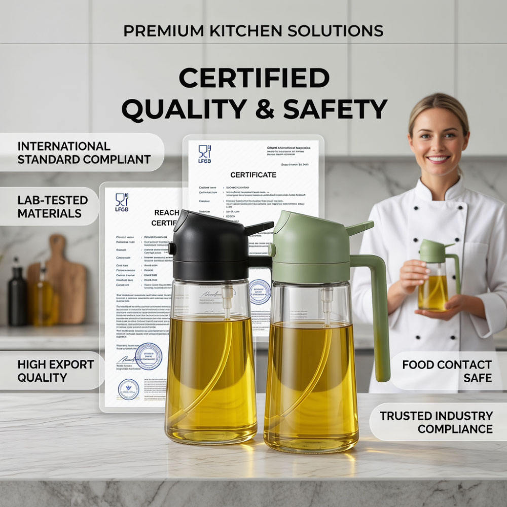 2-in-1 Glass Oil Spray Bottle & Oil Dispenser 550ml
