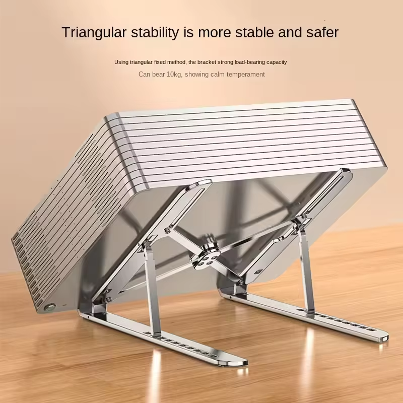 Premium Foldable Aluminium Laptop Stand | Adjustable Ergonomic Laptop & Tablet Holder | Portable Metal Stand