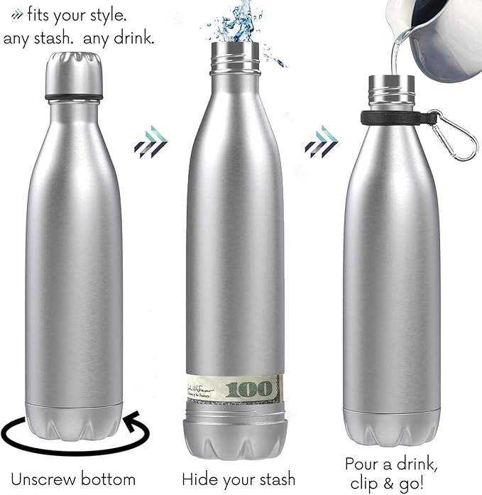 Premium Stainless Steel Water Bottle 1 Litre (1000ml) | Vacuum Insulated | Leak Proof | BPA Free | Hot & Cold Flask