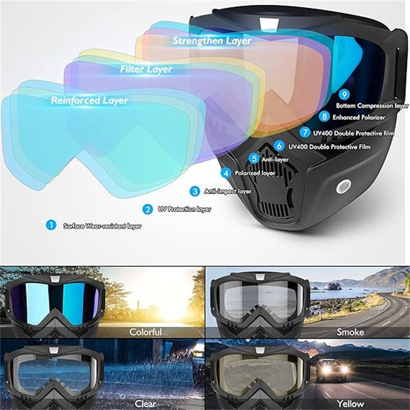 Bike Goggle Mask Rainbow | Anti Scratch UV Protective Riding Mask