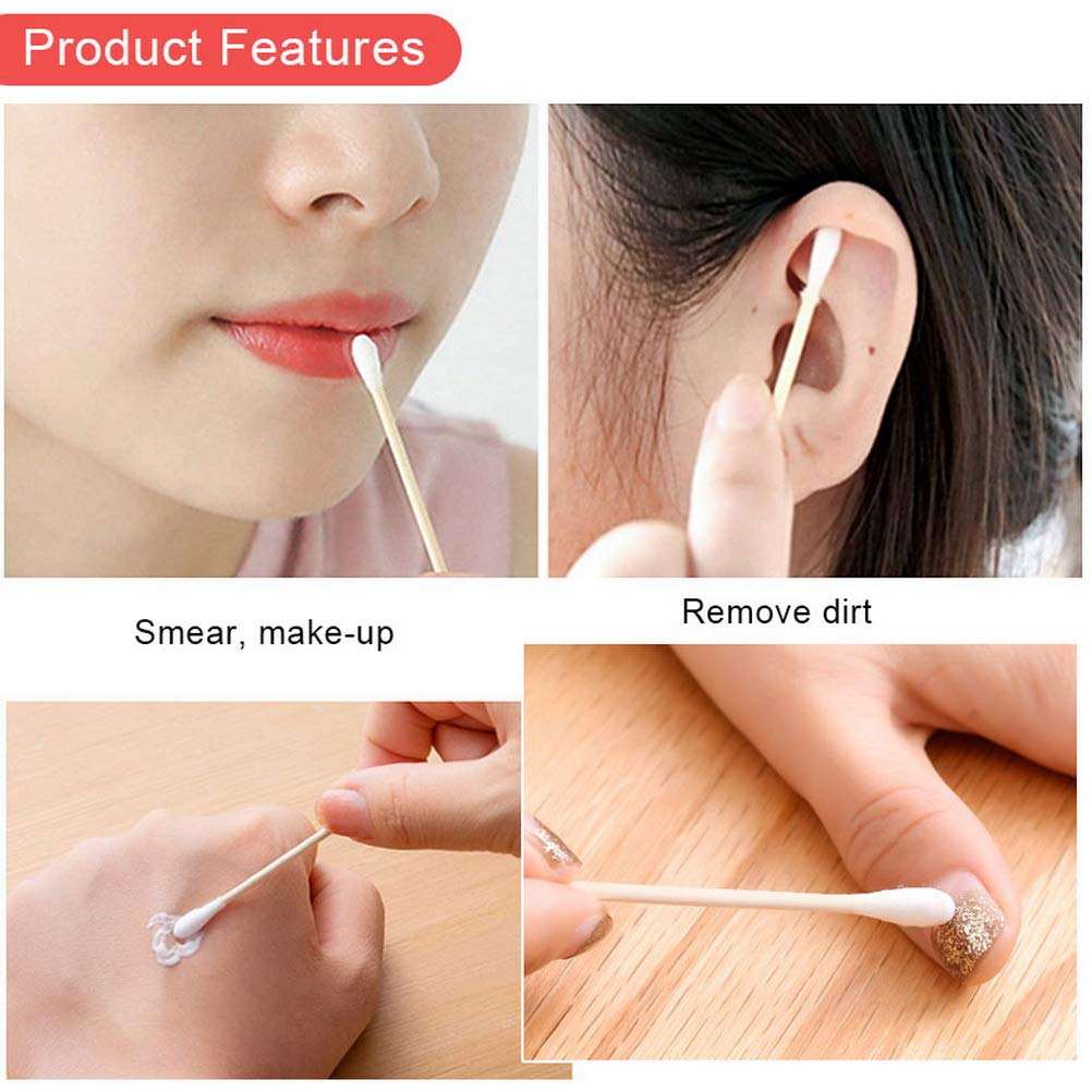 Wooden Cotton Ear Buds 100 Pcs – Soft Cotton Swabs