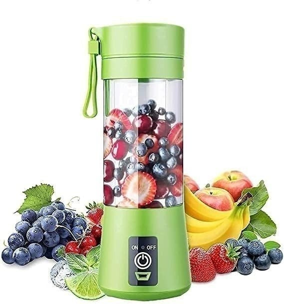 Small Portable USB Rechargeable Juicer Blender 400ml | 6 Blades | Safety Sensor | Protein Shaker Bottle | Multicolor