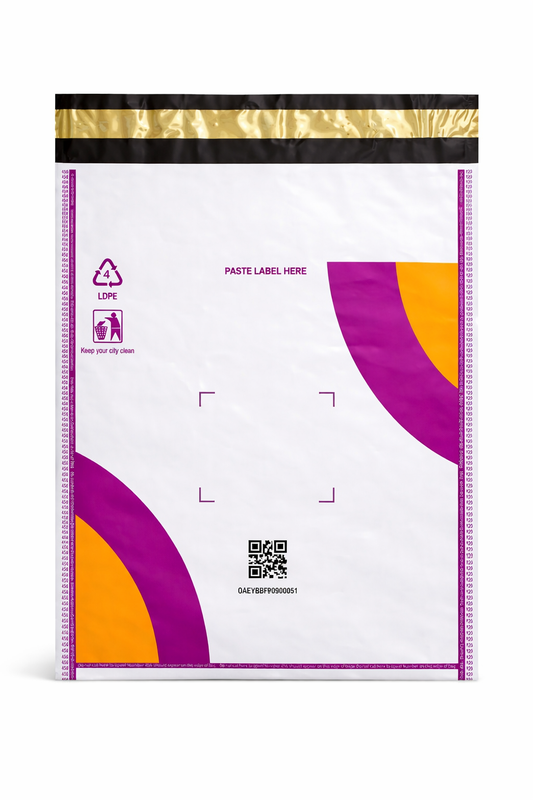 Yummerry Meesho Barcode Courier Bag 8 x 10 Inch | White Opaque Poly Mailer | Tamper Proof Self Adhesive Shipping Bag