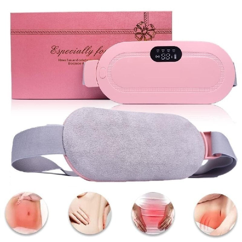 Portable Cordless Heating Pad for Period Pain Relief (Women) – USB Rechargeable Electric Heating Belt with Massage
