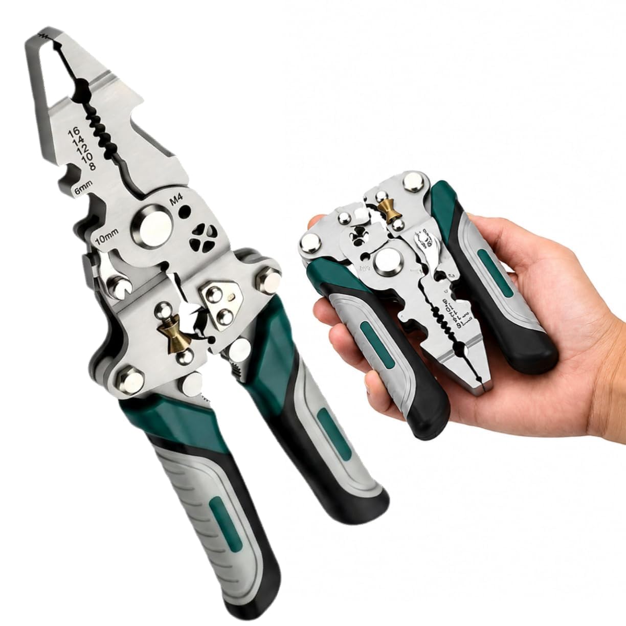 18-in-1 Foldable Wire Stripper Tool | Multifunction Wire Cutter, Crimping & Cable Stripping Pliers | Stainless Steel Electrician Hand Tool