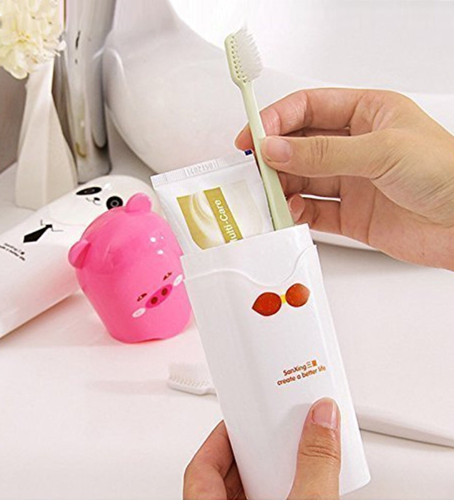 Portable Toothbrush Holder | Travel Toothbrush & Toothpaste Storage Case | Plastic Tooth Brush Container | Big Size